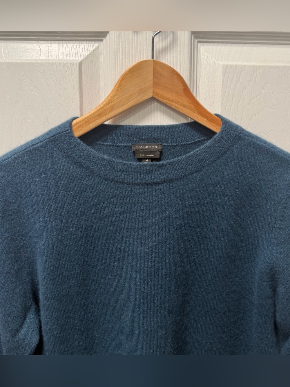 Talbots Pure Cashmere 3/4 Sleeve Sweater, Deep Teal/Blue. Super Soft. Medium - Picture 2 of 12